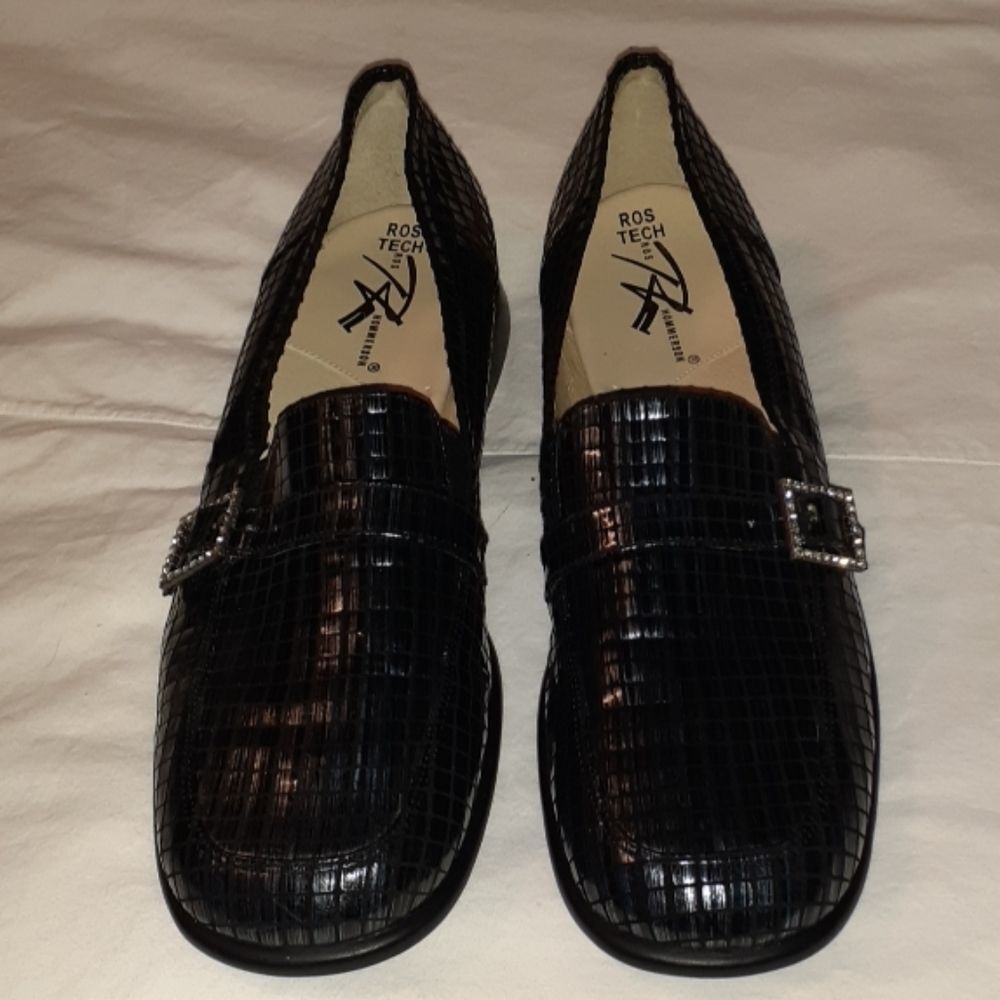Ros Hammerson Ros‎ Tech Blk Gry Rhinestone Loafers